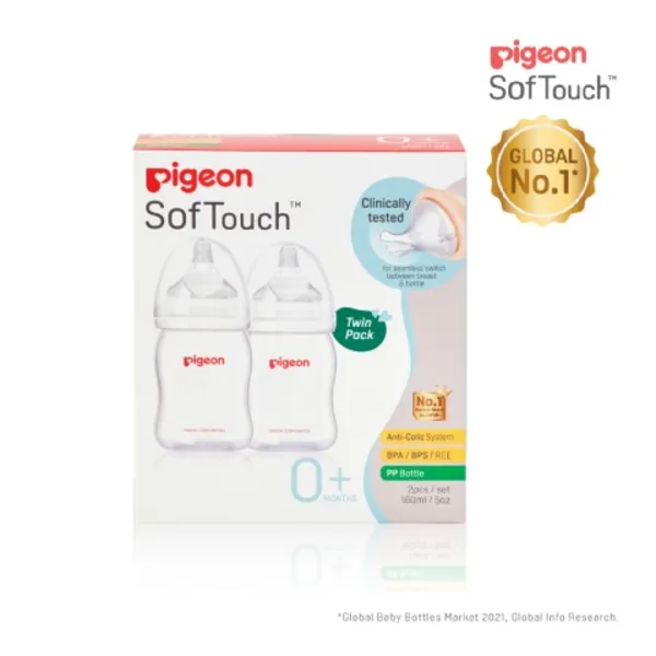 Biberón Boca Ancha SofTouch — Twin Pack